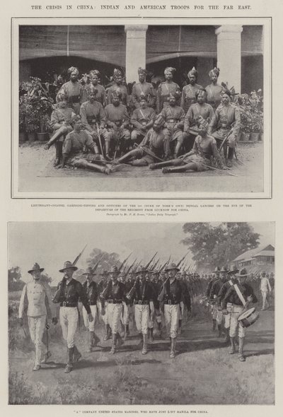 Die Krise in China, indische und amerikanische Truppen für den Fernen Osten von English Photographer