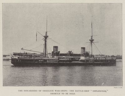 Die Ausmusterung veralteter Kriegsschiffe, das Schlachtschiff Inflexible, das bald verkauft wird von English Photographer