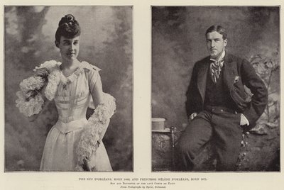 Der Herzog von Orleans, geboren 1869, und Prinzessin Helene von Orleans, geboren 1871, Sohn und Tochter des verstorbenen Grafen von Paris von English Photographer