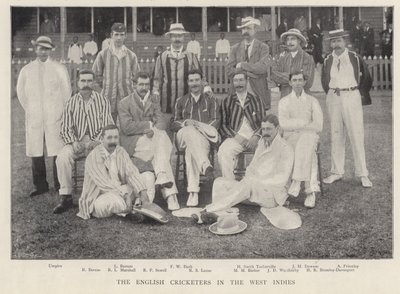 Die englischen Cricketspieler in Westindien, 1895 von English Photographer