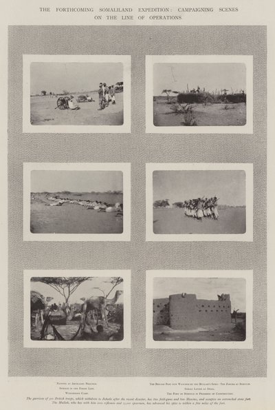 Die bevorstehende Somaliland-Expedition, Kampfszenen entlang der Operationslinie von English Photographer