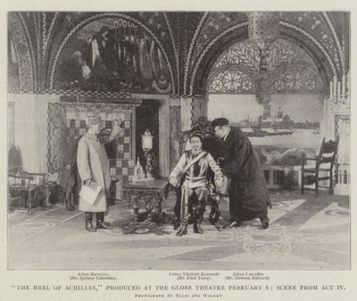 Die Ferse des Achilles, aufgeführt im Globe Theatre am 6. Februar, Szene aus Akt IV von English Photographer
