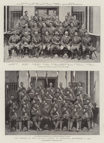 Die Helden des Kavallerieangriffs bei Omdurman, 2. September 1898 von English Photographer