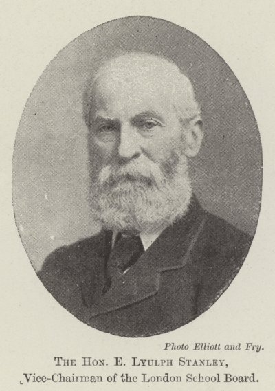 Der ehrenwerte E Lyulph Stanley, stellvertretender Vorsitzender des Londoner Schulvorstands von English Photographer