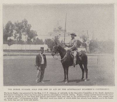 Der Pferdetrompeter, verkauft für £2627 zugunsten des australischen Buschmännerkontingents, Adelaide. Illustration für The Illustrated London News, 26. Mai 1900 von English Photographer