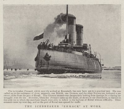 Der Eisbrecher Ermack bei der Arbeit von English Photographer