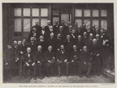 Die irische Steuerfrage, Führer des Treffens im Mansion House, Dublin von English Photographer