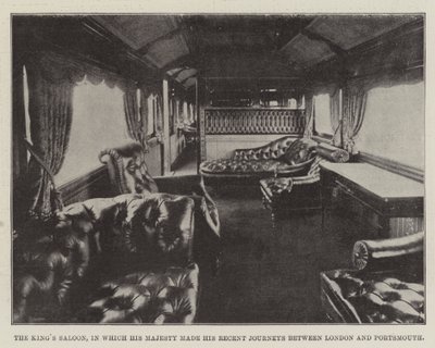 Der Salon des Königs, in dem Seine Majestät kürzlich zwischen London und Portsmouth reiste von English Photographer