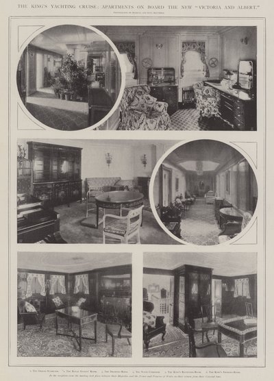 Die Yachtreise des Königs, Apartments an Bord der neuen Victoria und Albert von English Photographer