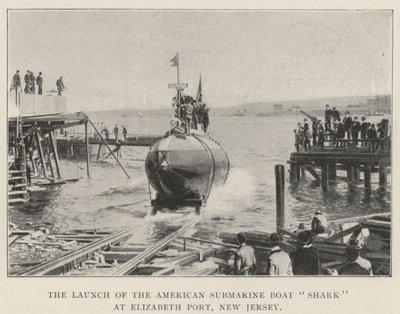 Der Stapellauf des amerikanischen U-Bootes Shark in Elizabeth Port, New Jersey von English Photographer