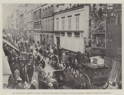 Die Verhaftungen der Nationalisten in Paris, Büros des Grand Occident in der Rue Chabrol, wo M. Guerin belagert wurde von English Photographer