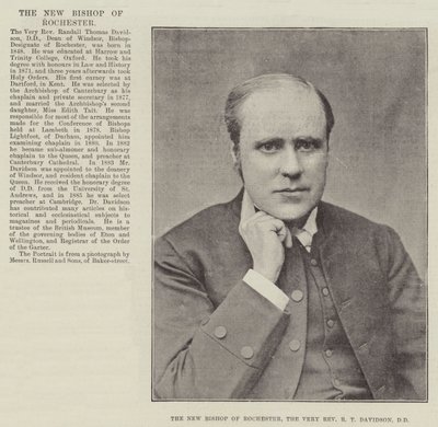 Der neue Bischof von Rochester, der Hochwürdige R T Davidson, DD von English Photographer