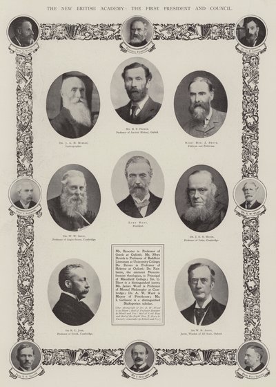 Die neue British Academy, der erste Präsident und Rat von English Photographer