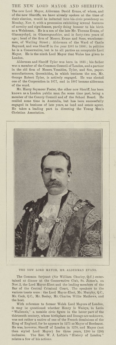 Der neue Lord Mayor, Herr Alderman Evans von English Photographer