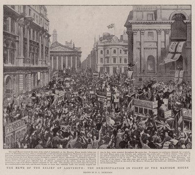 Die Nachricht von der Befreiung von Ladysmith, die Demonstration vor dem Mansion House von English Photographer