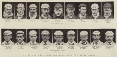 Das Oxford- und Cambridge-Bootsrennen, die rivalisierenden Mannschaften von English Photographer