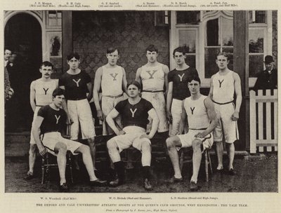 Die Oxford und Yale Universitäten Leichtathletik-Sportveranstaltungen im Queens Club Gelände, West Kensington, das Yale Team von English Photographer