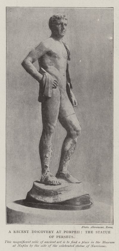 Die kürzliche Entdeckung in Pompeji, die Statue des Perseus von English Photographer