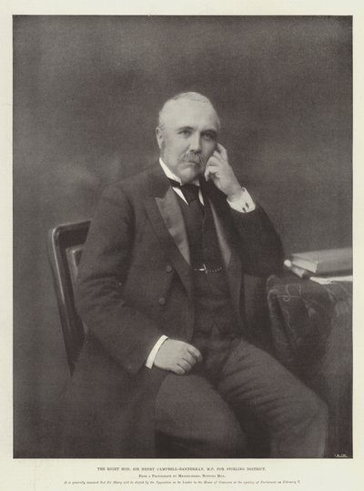 Der ehrenwerte Sir Henry Campbell-Bannerman, Abgeordneter für den Stirling-Distrikt von English Photographer