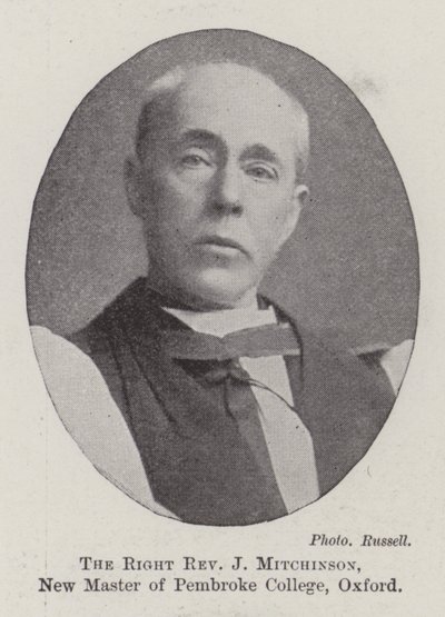 Der rechte ehrwürdige J Mitchinson, neuer Master des Pembroke College, Oxford von English Photographer