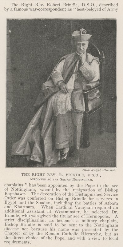 Der Hochwürdige R. Brindle, DSO, ernannt zum Bischof von Nottingham von English Photographer