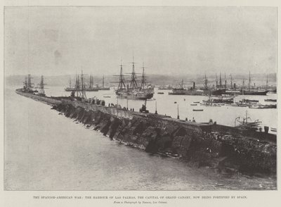 Der spanisch-amerikanische Krieg, der Hafen von Las Palmas, die Hauptstadt von Gran Canaria, jetzt von Spanien befestigt von English Photographer