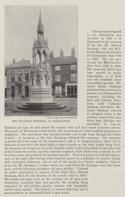 Das Stanhope-Denkmal in Horncastle von English Photographer