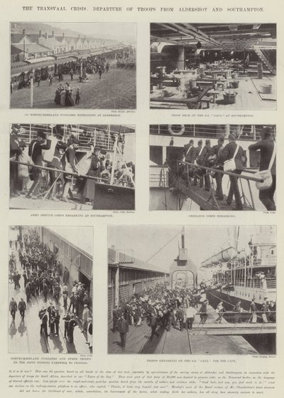 Die Transvaal-Krise, Abfahrt der Truppen von Aldershot und Southampton von English Photographer