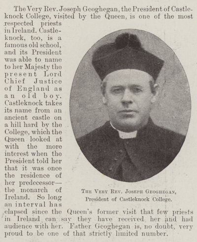 Der Hochwürdige Joseph Geoghegan, Präsident des Castleknock College von English Photographer