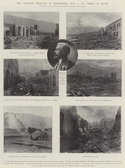 Die vulkanische Katastrophe in Martinique, 8. Mai, St. Pierre in Trümmern von English Photographer