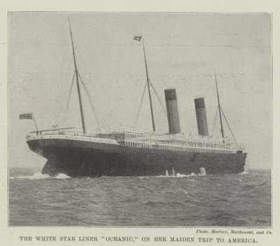 Der White Star Liner Oceanic auf seiner Jungfernfahrt nach Amerika von English Photographer
