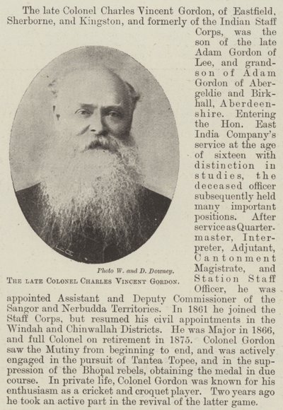 Der verstorbene Colonel Charles Vincent Gordon von English Photographer