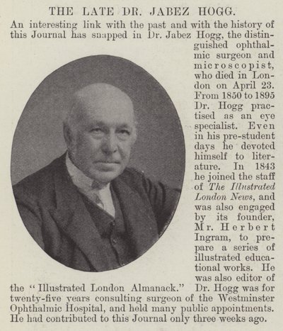 Der verstorbene Dr. Jabez Hogg von English Photographer