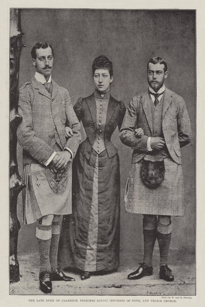 Der verstorbene Herzog von Clarence, Prinzessin Louise (Herzogin von Fife) und Prinz George von English Photographer