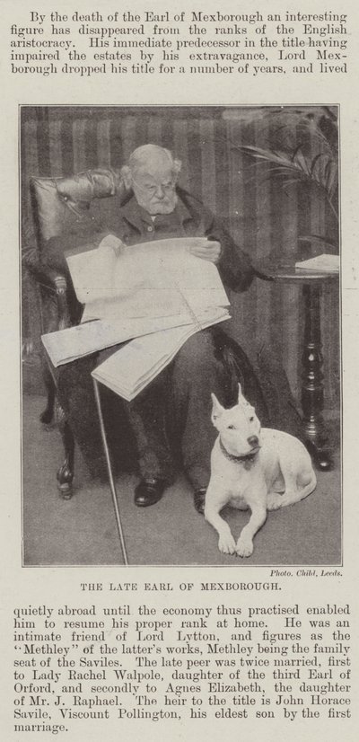 Der verstorbene Earl of Mexborough von English Photographer