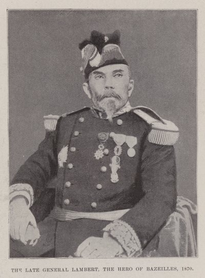 Der verstorbene General Lambert, der Held von Bazeilles, 1870 von English Photographer