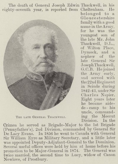 Der verstorbene General Thackwell von English Photographer