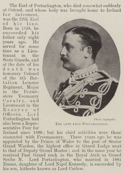 Der verstorbene Lord Portarlington von English Photographer