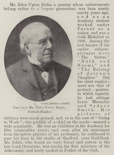 Der verstorbene Mr. Eden Upton Eddis, Porträtmaler von English Photographer