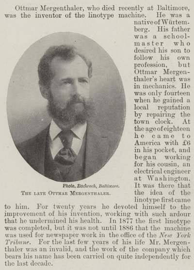 Der verstorbene Ottmar Mergenthaler von English Photographer