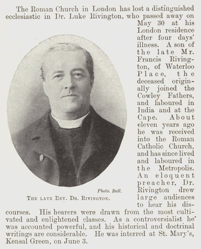 Der verstorbene Reverend Dr. Rivington von English Photographer