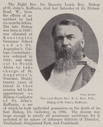 Der verstorbene ehrwürdige B L Key, DD, Bischof von St. Johns, Kaffraria von English Photographer