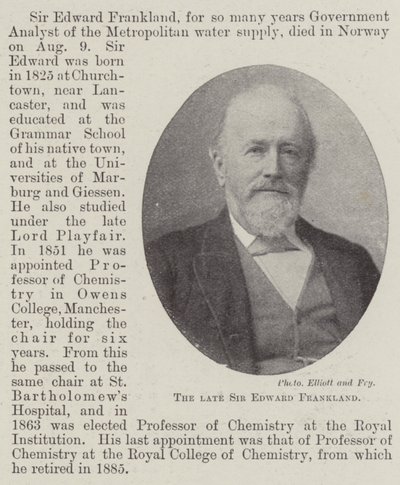Der verstorbene Sir Edward Frankland von English Photographer