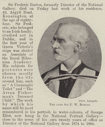 Der verstorbene Sir F. W. Burton von English Photographer