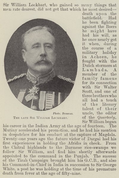 Der verstorbene Sir William Lockhart von English Photographer