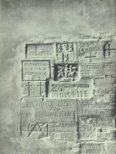Tower of London, Tower Hill: Inschriften im Beauchamp Tower, 1899 von English Photographer