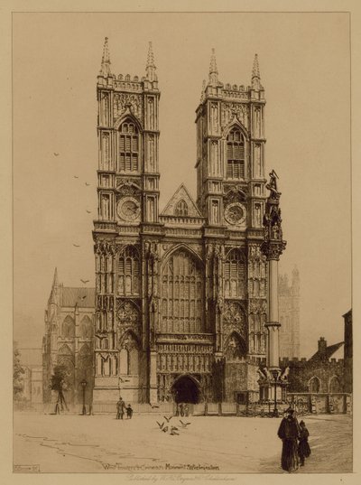Westturm und Krimdenkmal an der Westminster Abbey von English Photographer