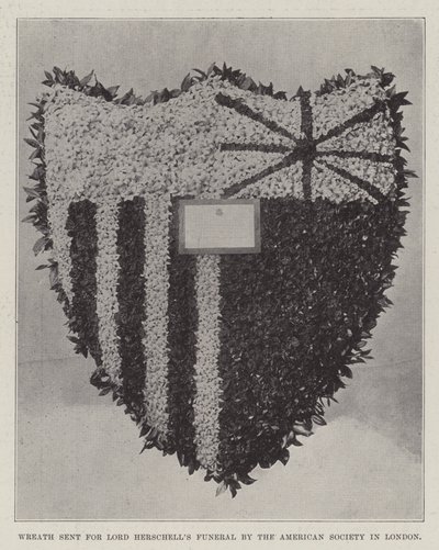 Kranz, gesendet für Lord Herschells Beerdigung von der American Society in London von English Photographer
