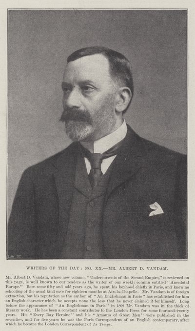 Schriftsteller des Tages, Mr. Albert D. Vandam von English Photographer