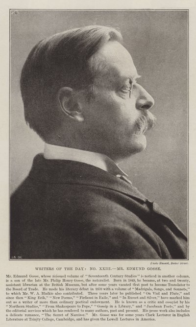 Schriftsteller des Tages, Mr. Edmund Gosse von English Photographer